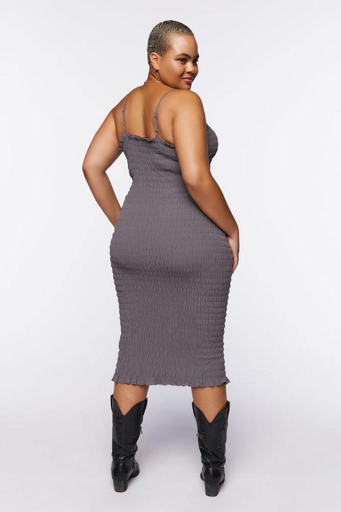 Women's Smocked Bodycon Midi Dress
