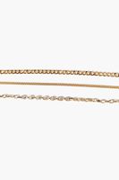 Women's Chain Bracelet Set in Clear/Gold