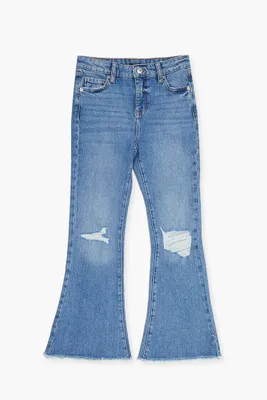 Girls Stretch-Denim Flare Jeans (Kids) in Medium Denim, 9/10