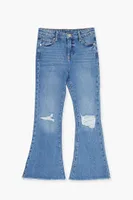 Girls Stretch-Denim Flare Jeans (Kids) in Medium Denim, 7/8