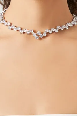 Women's CZ Choker Necklace in Silver
