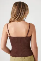 Women's Ribbed Sweater-Knit Cami Chocolate