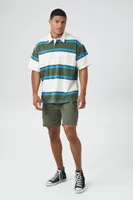 Men Striped Short-Sleeve Polo Shirt