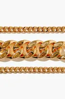 Women's Curb Chain Bracelet Set in Gold