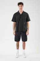 Men Mid-Rise Cargo Shorts in Black, 34