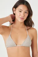 Women's Seamless Basketwoven Bikini Top in Goat Small