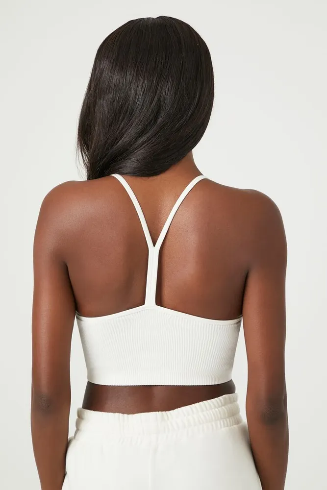 Women's Seamless Longline Sports Bra in White Medium