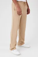 Men Straight-Leg Drawstring Pants in Taupe, XXL