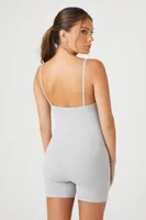 Women's Seamless Cami Romper in Heather Grey Medium