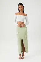 Women's Ribbed Off-the-Shoulder Crop Top