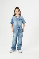 Girls Denim Jumpsuit (Kids) Medium Denim,