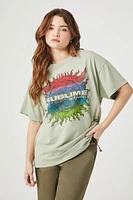 Women's Sublime Graphic Band T-Shirt in Green, M/L