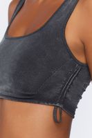 Women's Active Seamless Ribbed Crop Top in Charcoal Small