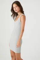 Women's Bodycon Tank Mini Dress in Heather Grey Large