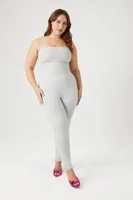 Women's Fitted Cami Jumpsuit in Heather Grey, 2X