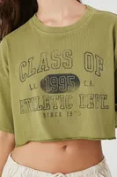 Women's Class of 1995 Graphic Cropped T-Shirt in Green Large