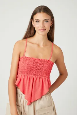 Women's Smocked Handkerchief Cropped Cami