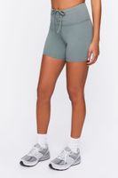 Women's Active Ruched Drawstring Biker Shorts in Tea, XS