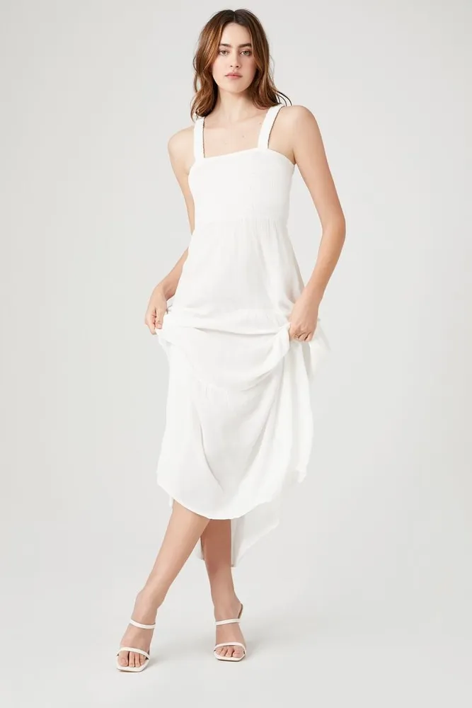 Women's Caged Midi Tank Dress White