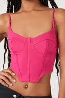 Women's Cropped Bustier Cami in Hot Pink, XL