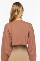 Women's Raw-Cut Cropped Pullover in Camel Medium