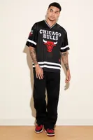 Men Chicago Bulls Embroidered Top in Black, XL