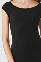 Women's Cap-Sleeve Fitted Jumpsuit in Black Medium