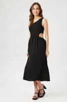 Women's One-Shoulder Cutout Midi Dress