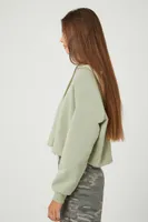 Women's Fleece Raglan-Sleeve Hoodie in Sage Large