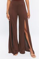 Women's Leg-Slit Palazzo Pants in Chocolate Large