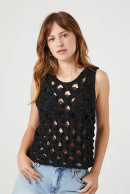 Women's Crochet Sweater-Knit Tank Top Medium