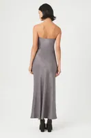 Women's Satin Strapless Maxi Dress