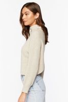 Women's Tulip-Hem Turtleneck Sweater in Oatmeal Medium