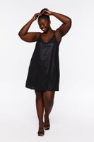 Women's Lustrous Cami Dress in Black, 1X