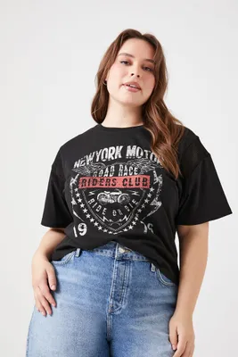 Women's New York Motor Graphic T-Shirt in Black, 1X