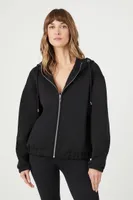 Women's Scuba Knit Zip-Up Hoodie in Black Medium