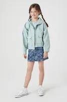 Girls Hooded Denim Trucker Jacket (Kids)