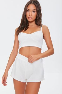 Women's High-Rise Pajama Shorts in Ivory Medium