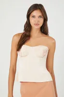 Women's Satin Sweetheart Tube Top Pale