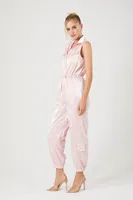 Women's Sleeveless Drawstring Jumpsuit Blush