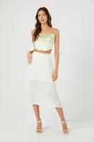 Women's Metallic Cropped Tube Top Pistachio