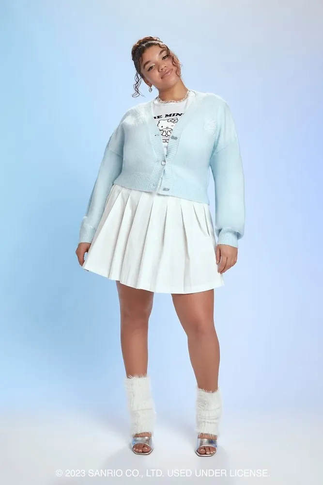 Women's Hello Kitty Cardigan Sweater in Baby Blue, 4X