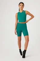 Women's Active High-Rise Biker Shorts in Dynasty Green Small