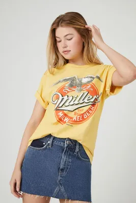 Women's Miller Milwaukee Beer Graphic T-Shirt Yellow,