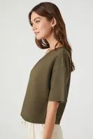 Women's One-Shoulder Top in Olive Medium