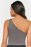 Women's Contour One-Shoulder Bodysuit in Harbor Grey Small