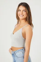 Women's Seamless V-Neck Longline Bralette in Heather Grey Medium