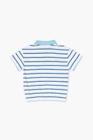 Girls Striped Polo Shirt (Kids) in White, 11/12