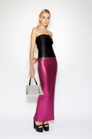 Women's Sequin Maxi Skirt in Hot Pink, XS