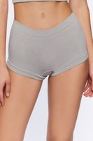 Women's Seamless Ribbed Shorts in Heather Grey Medium